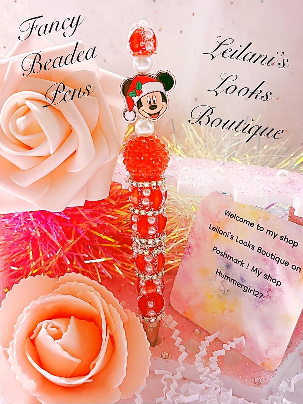Fancy beaded pen/gifts/mickey mouse/Christmas Eve